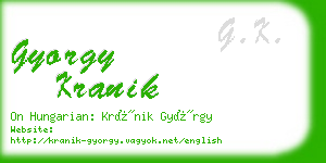 gyorgy kranik business card